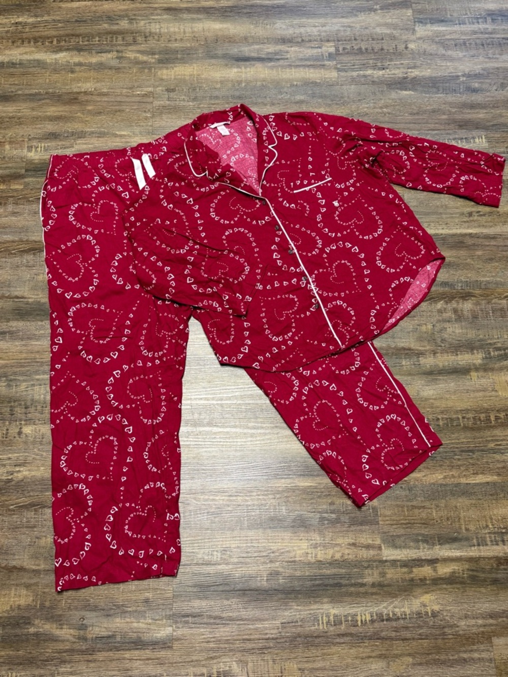 Victoria's Secret Red Heart-Pattern Ladies Pajama Bottoms
